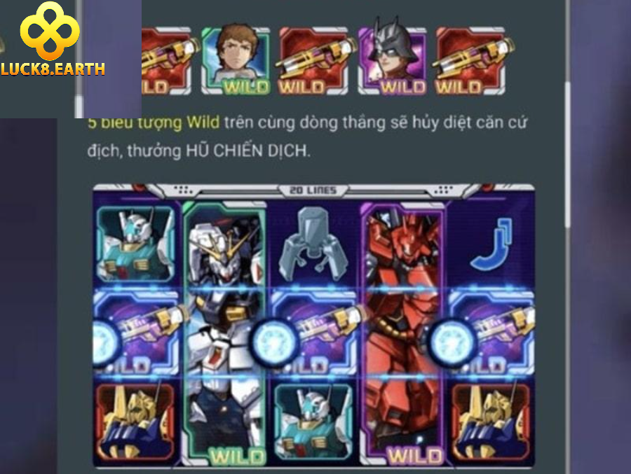 Gundam Slot – Nổ hũ thưởng siêu hấp dẫn tại Luck8 2025 3 Các biểu tượng trong Gundam Slot